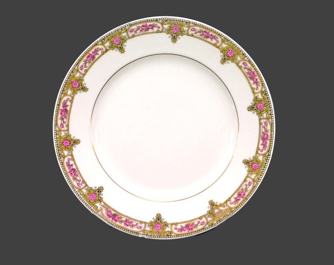 Antique Lanternier Limoges LNT103 hand-painted bread, dessert plate made in France. Flaw (see below).