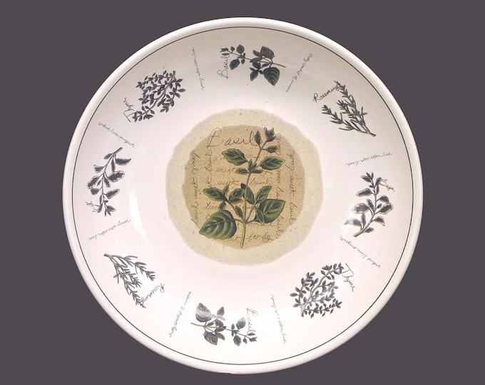 Counseltron | Himark Savory Tyme round pasta serving bowl. Garden herbs.