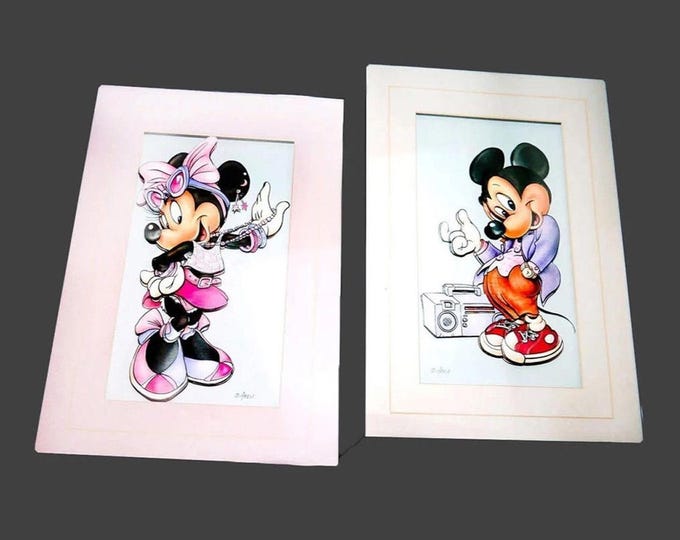 Mickey and Minnie Mouse 3D framed signed original pieces of art by Canadian multimedia artist Darlene Abela.