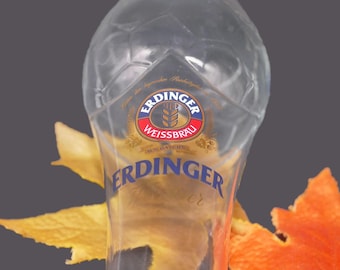 Vintage Erdinger Weissbrau World Cup Soccer pilsner pint glass. Etched-glass branding.