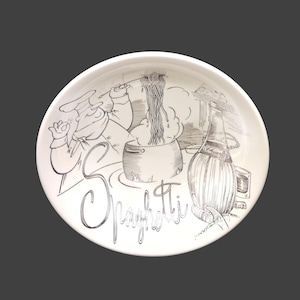 Vintage Ironstone Pasta Bowl: Spaghetti Chef, Made in Italy