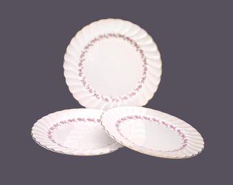 Vintage Myott Pink Petite dinner plates made in England. 3 plates.