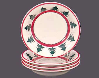 Vintage Pier 1 O' Tannenbaum Soup Bowls made Italy. Set of 4