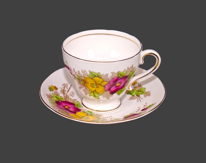 Salisbury Bone China Pansy 1898 cup and saucer set made in England.