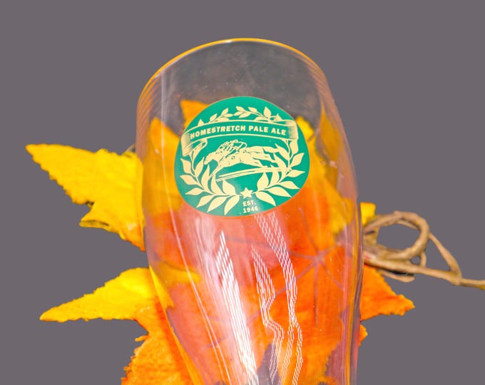 Homestretch Pale Ale tapered pilsner beer pint glass. Gift for him. Gift for dad.