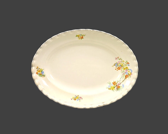 Antique art-nouveau era J&G Meakin MEK188 oval platter made in England. Flawed (see below).