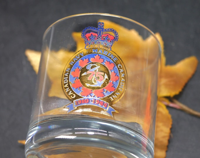 Vintage Royal Canadian Navy 75th Anniversary Lo-Ball Glass