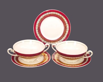 Vintage Myott New Hampshire Cream Soup Cups & Bread Plates - England