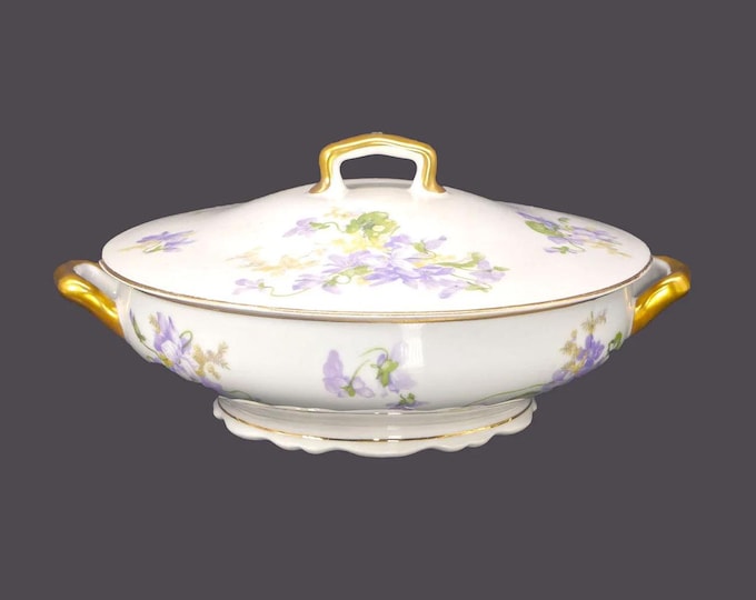 Charles Ahrenfeldt Limoges AHR1082 round, covered serving bowl made in France.