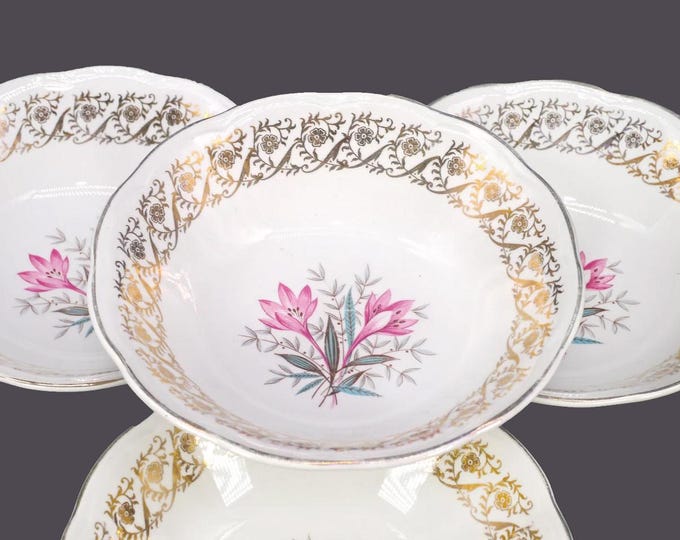 Four British Anchor Pottery 6001 coupe cereal bowls. Regency Ironstone made in England.