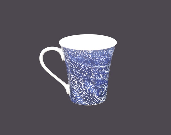 222 Fifth Levi Blue blue-and-white denim toile tea mug. Sold individually.