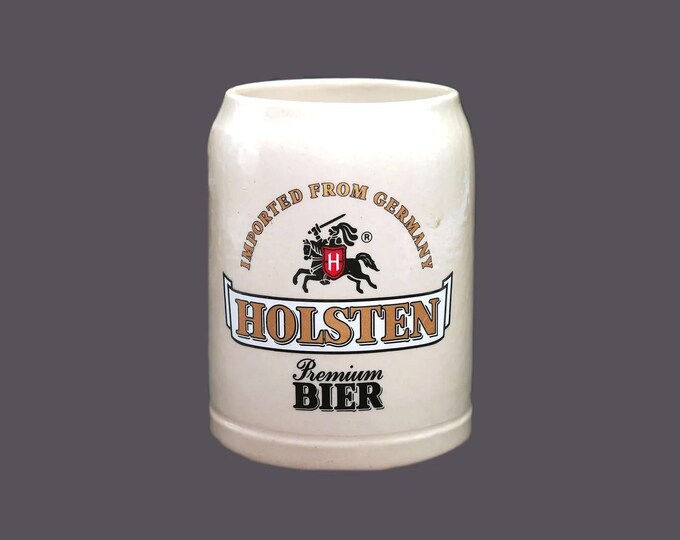 Holsten Premium Bier | Henninger Beer 0.5L glazed salt ware beer stein made in Germany.