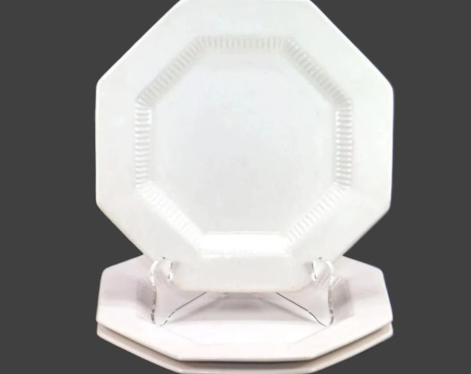 Three Nikko Classic White Chef's favorite all-white salad plates made in Japan.