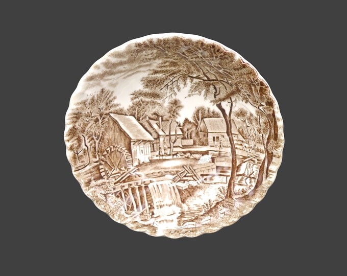 Johnson Brothers Watermill Brown coupe cereal bowl. Brown transferware made in England. Sold individually.