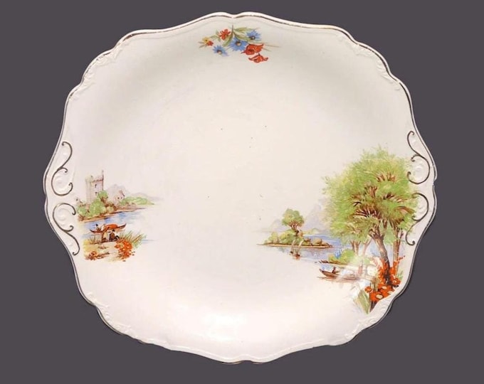 Vintage J&G Meakin Old Days Cake Plate: English Country Scene Serving Plate