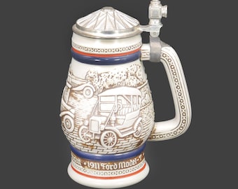 Vintage Avon Beer Tankard | Stein made in Brazil. Ceramarte 1980. Antique cars.