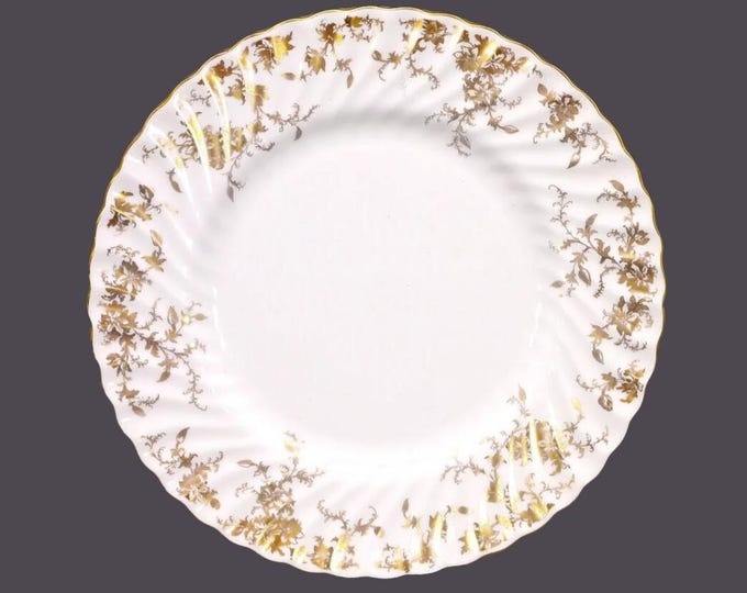 Minton Ancestral Gold S-595 large dinner plate. Bone china made in England. Sold individually.
