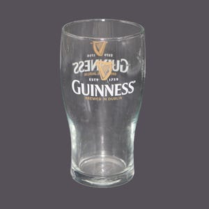 Vintage Guinness Harp Logo Beer Glass - Etched Glocloc France image 1