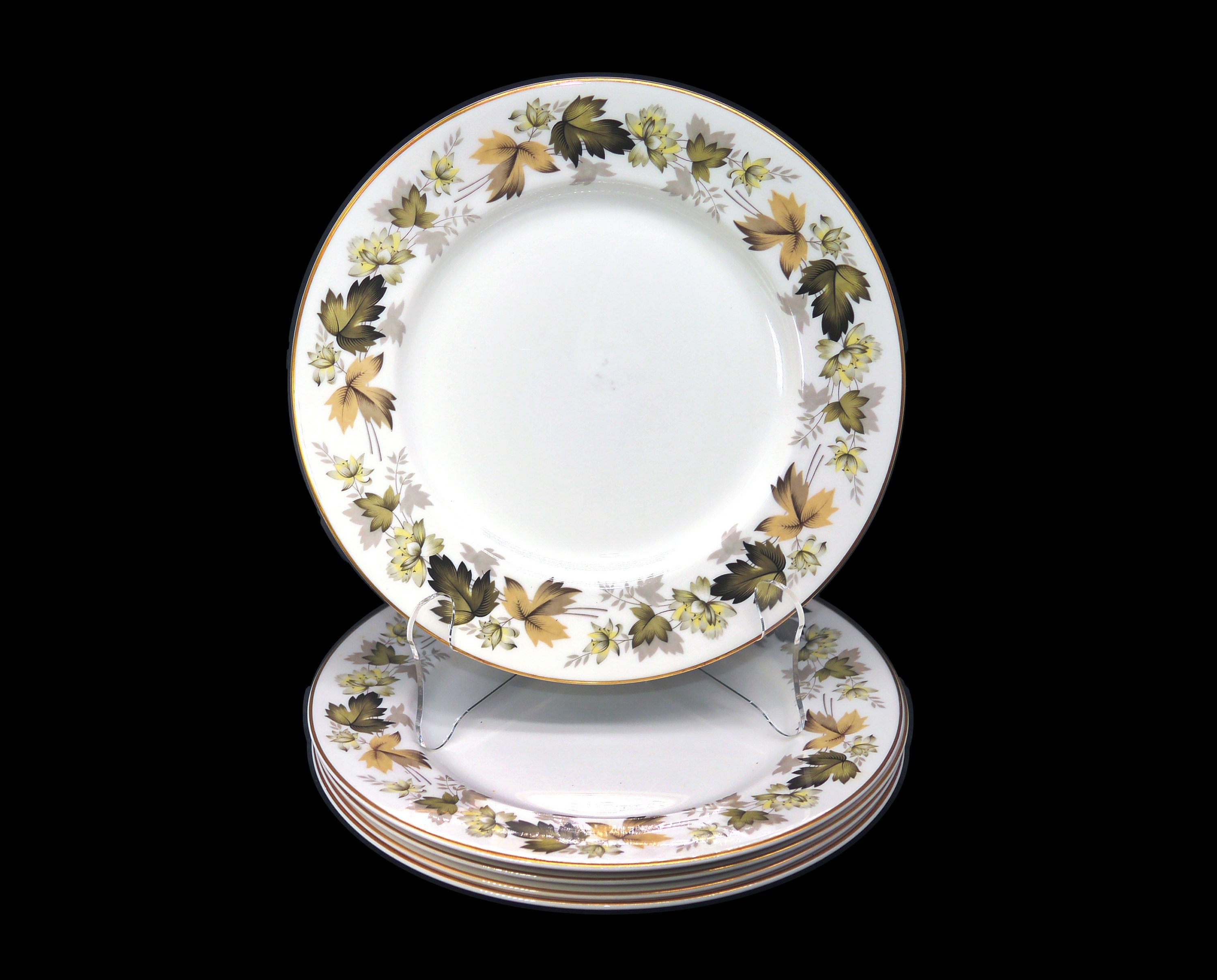 Five Royal Doulton Larchmont TC1019 large dinner plates made in England