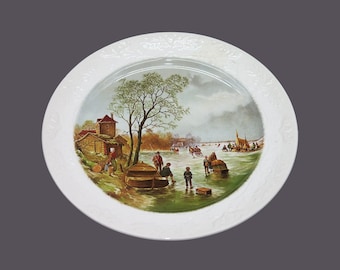 Vintage Royal Staffordshire Display Plate: English Village Fishing Scene. England.