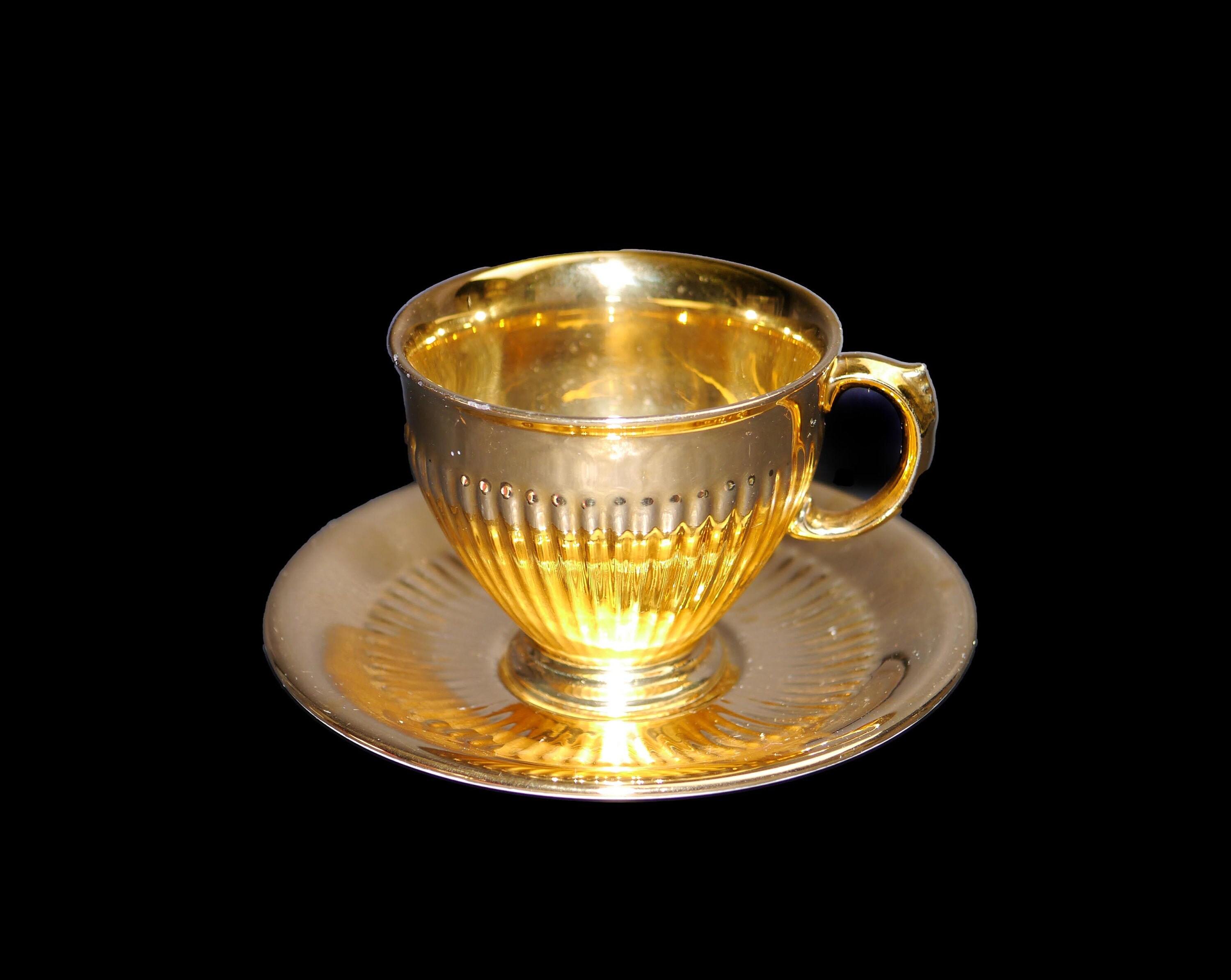 footed cup with saucer Midcentury Royal Winton Grimwades Golden Age