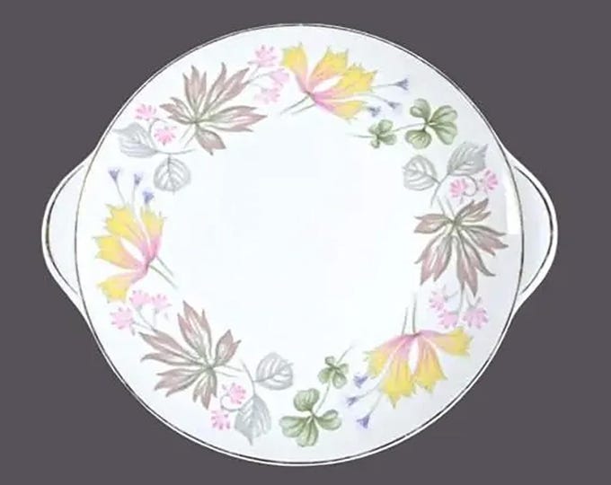 Shelley Columbine lugged | handled cake or cookie serving plate. Bone china made in England.