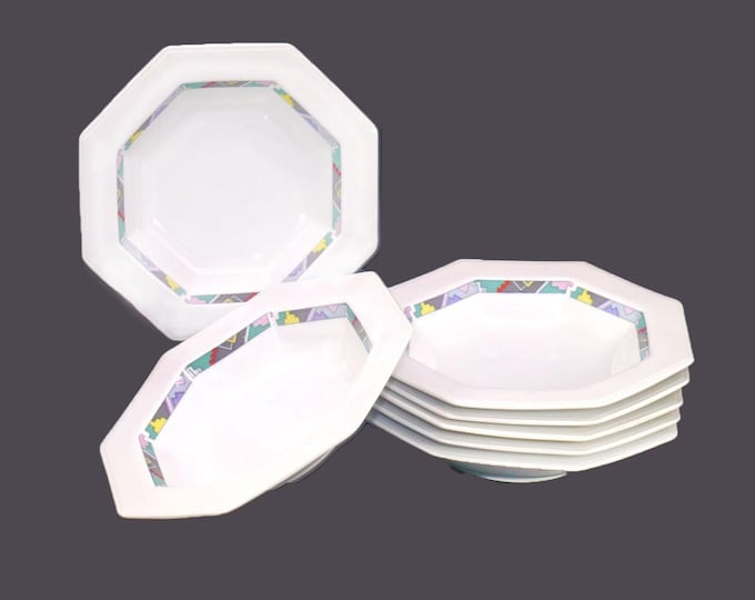 Seven Studio Nova Copacabana M2650 rimmed soup bowls made in Japan.