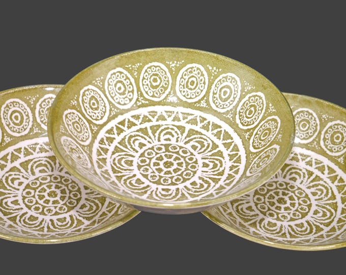Vintage J&G Meakin Senorita Green Cereal Bowls - Set of 3