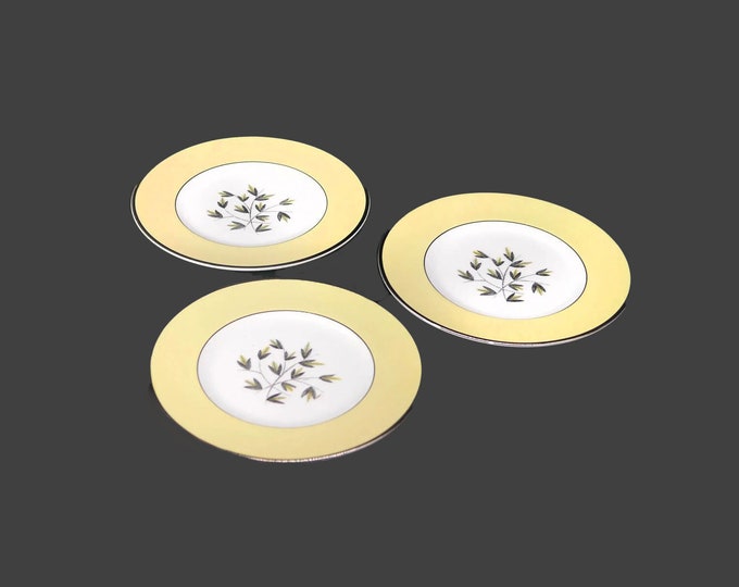 Three Simpsons Potters Primrose Hill salad plates. Chinastyle ironstone made in England.