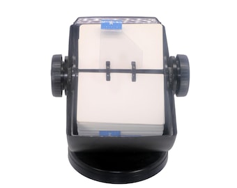 Vintage Rolodex NSW-350 Executive swivel model covered phone card index with A-Z dividers, blank cards. USA made.