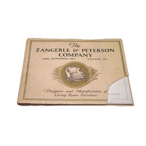 Zangerle & Peterson Company Wohnzimmer Möbel Rahmen Katalog 1932. Originale nummerierte Bleistiftskizzen.