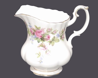 Vintage Royal Albert Moss Rose creamer jug. Bone china made in England.