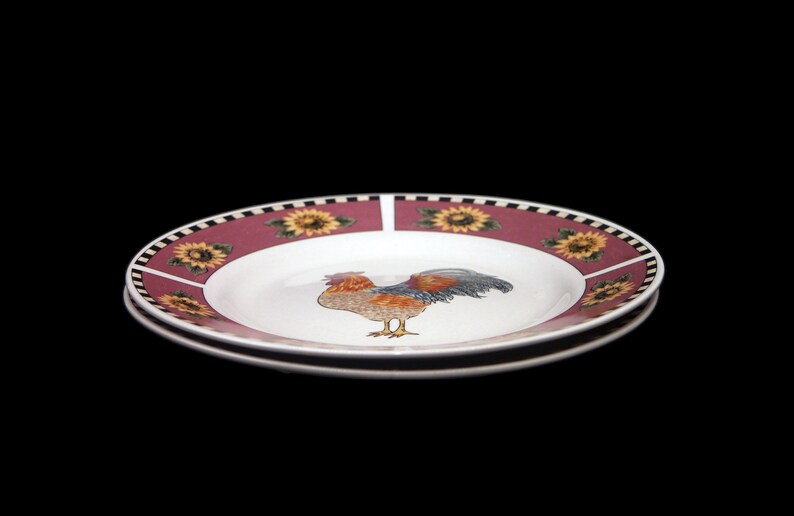 Vintage Gibson Brewster dinner plate or charger. Proud rooster Etsy