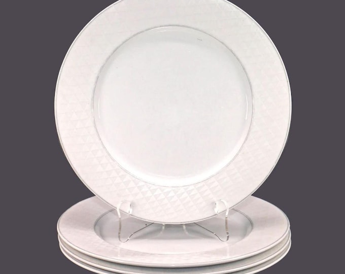 Vintage Studio Nova Pyramid White Dinner Plates - Set of 4 - Made in Japan