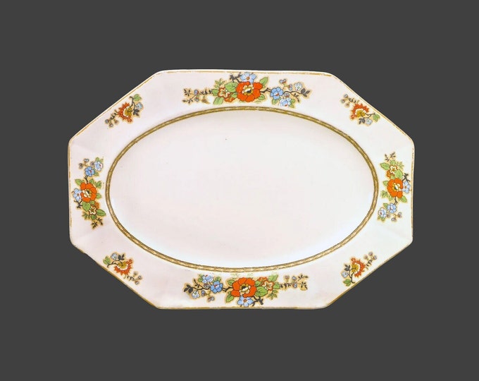 Art-deco era Myott & Sons 2761 hand-decorated platter made in England. Flaws (see below).