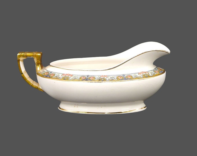 Antique art-nouveau period Homer Laughlin Empress HLC498 gravy boat only made in USA.