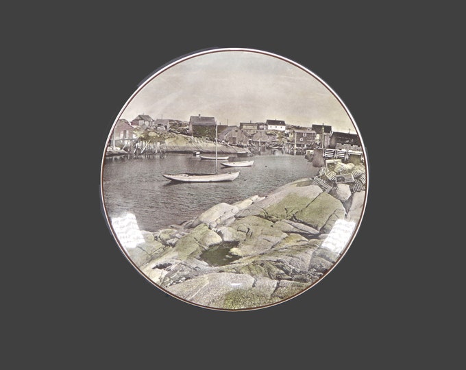 Royal Doulton TC1069 Maritime Provinces wall cabinet display plate. Image of Maritime fishing village Eastern Canada.