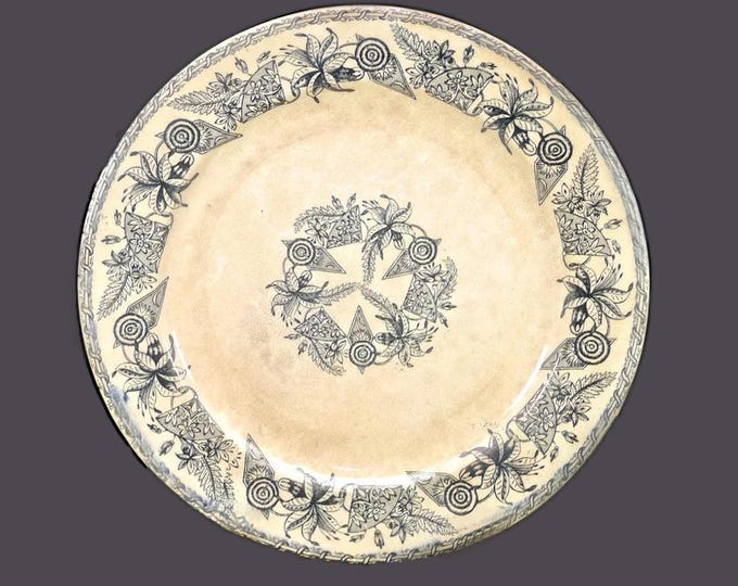 Antique Victorian-era J.M. & Co | John Marshall Bo'ness Pottery Stanley Blue transferware dinner plate.