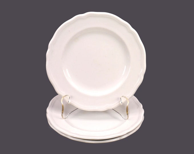 Three J&G Meakin | Royal Staffordshire Heirloom White bread plates. Chef's favorite all-white tableware made in England.