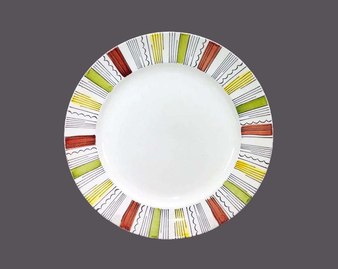 Retro vintage Broadhurst Mandalay dinner plate. Kathie Winkle design made in England. Sold individually.