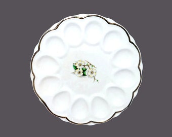 Georgian China Spring Blossom deviled egg serving plate made in USA.