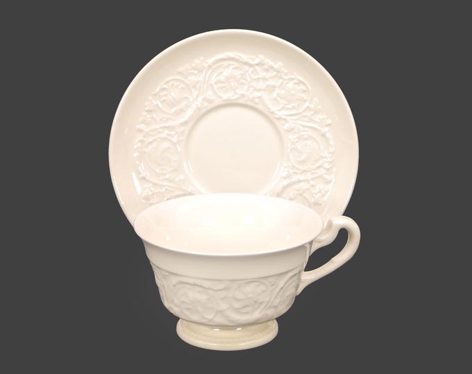 Wedgwood Patrician wide-mouth cup and saucer set. Wedgwood Queensware made in England. Sets sold individually.