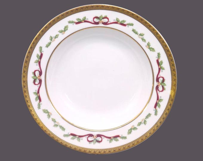 Royal Heritage Winter Garland rimmed soup bowl. Christmas tableware. Sold individually.