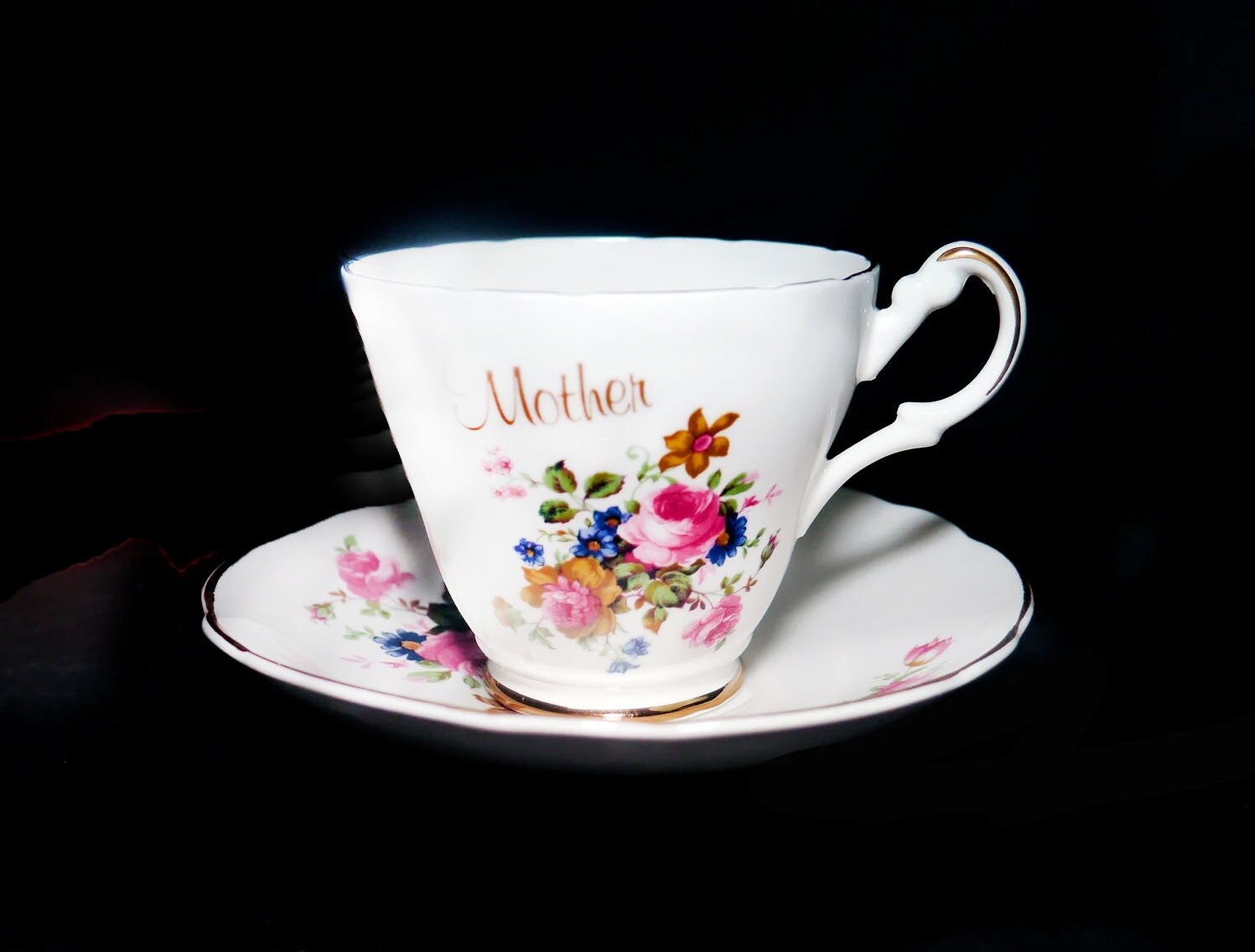 Argyle Bone China Mother Cup And Saucer Set Made In England Mother s 