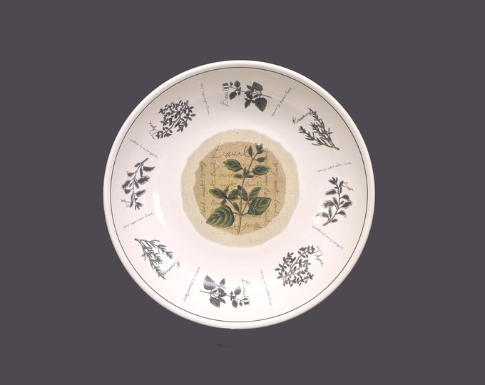 Counseltron | Himark Savory Tyme round pasta serving bowl. Garden herbs.