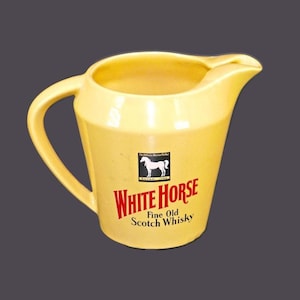 Vintage White Horse Scotch Whisky Pitcher, Wade England Ceramic Jug