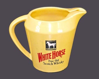 Vintage White Horse Scotch Whisky Pitcher, Wade England Ceramic Jug