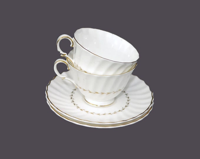 Pair of Royal Doulton Adrian H4816 cup and saucer sets. Bone china made in England.