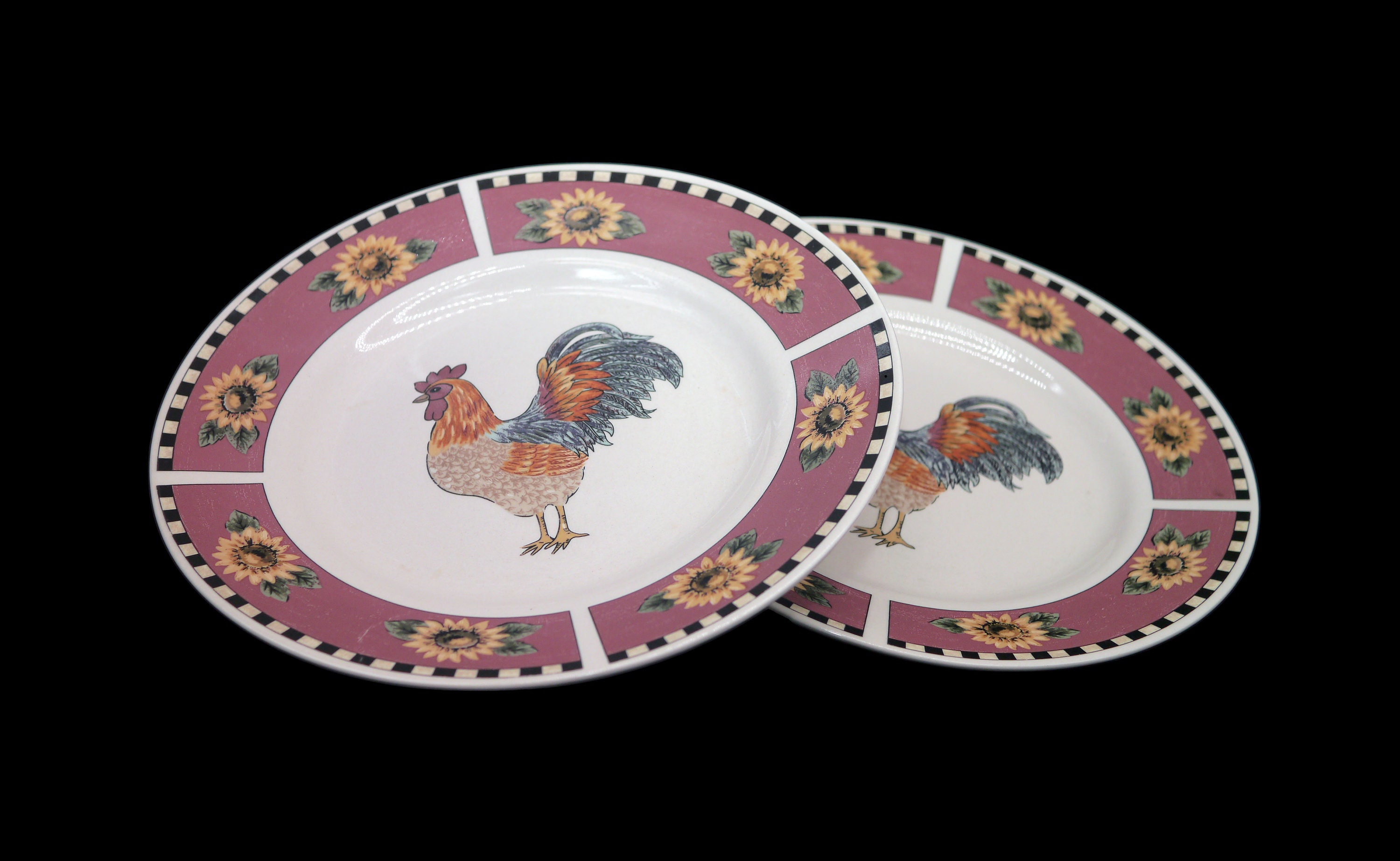 Vintage Gibson Brewster dinner plate or charger. Proud rooster Etsy