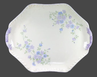 Vintage Furukawa Blue Bell lugged platter. Lilac embossed handles - Japan.